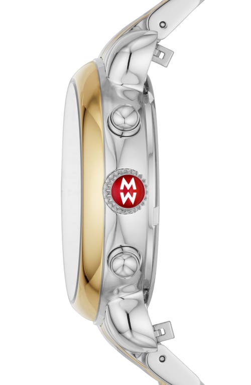 Shop Michele Csx Two-tone Diamond Bracelet Watch, 38mm In 2t Silver/gold