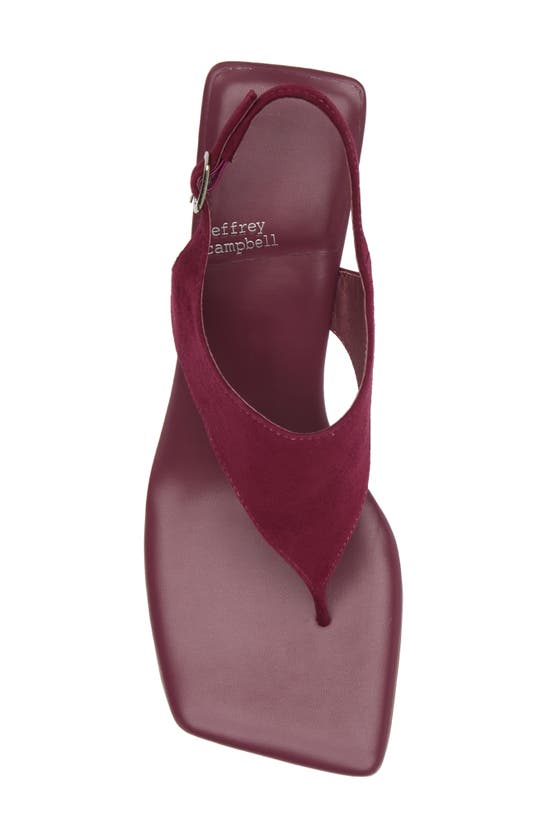 Shop Jeffrey Campbell Midsummer T-strap Wedge Sandal In Purple Suede Tan Stack