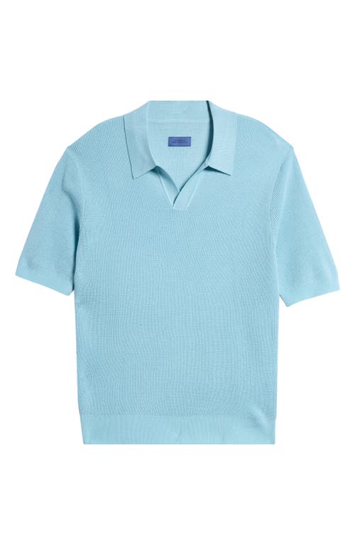 Saturdays Surf Nyc Saturdays Nyc Alex Merino Wool Blend Johnny Collar Polo Sweater In Dusty Turquoise