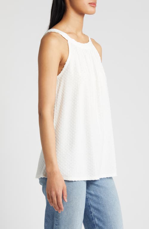 Shop Loveappella Clip Dot Halter Tank Top In Ivory