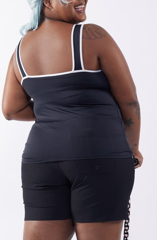Shop Tomboyx High Tide Tankini Top In Black Novelty