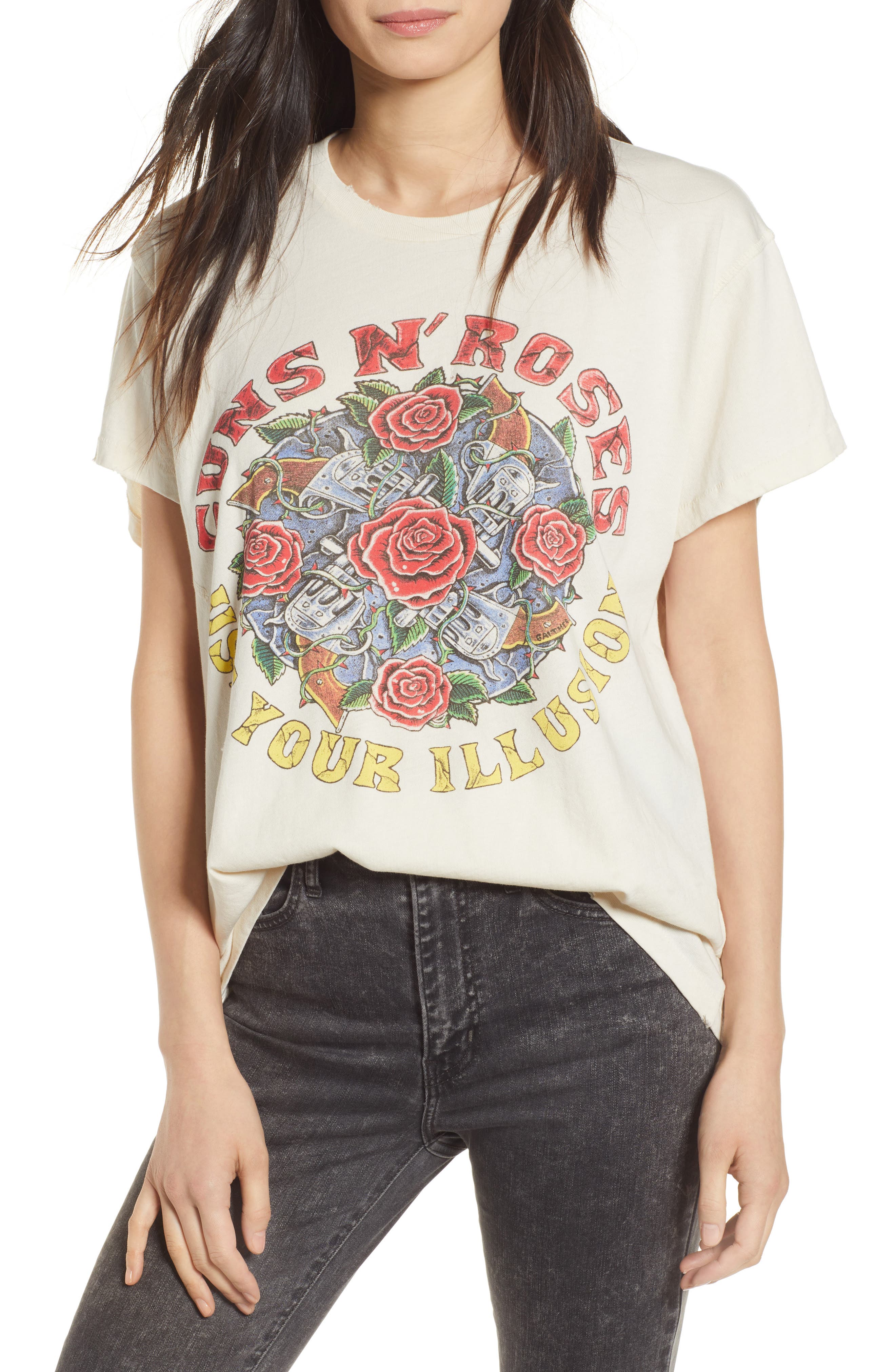 guns and roses graphic tee