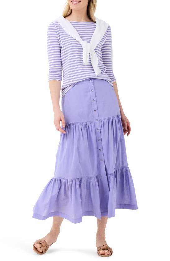 Shop Nic + Zoe Nic+zoe Cotton Tiered Skirt In Lavender