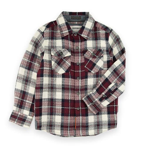 Shop Sovereign Code Redwood Button Down Shirt In Dk Red/luke Plaid