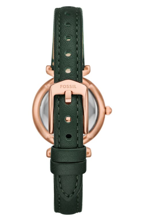 Shop Fossil Carlie Leather Strap Watch, 28mm In Green