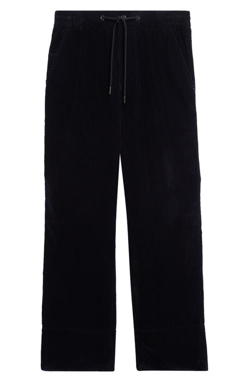 Shop Moncler Drawstring Corduroy Pants In Dark Blue