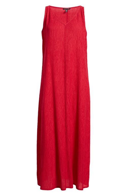 Shop Eileen Fisher Crinkled V-neck Midi Dress In Azalea