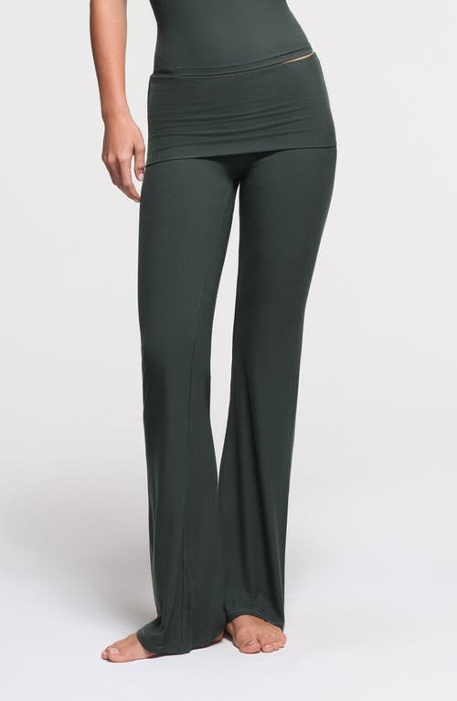 Shop Skims Soft Lounge Foldover Pants In Deep Sea