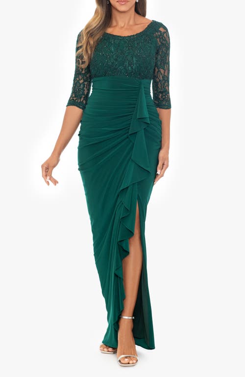 Betsy & Adam Petite Scoop-neck 3/4-sleeve Sheath Dress In Pine