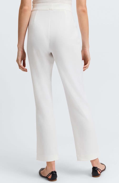 Foxcroft Louisa Crepe Knit Ankle Pants In Ecru