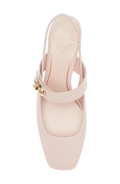 Shop Valentino Garavani Vlogo Slingback Pump In Rose Quartz