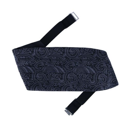 Shop Trafalgar Sobee Paisley Silk Cummerbund In Black Paisley