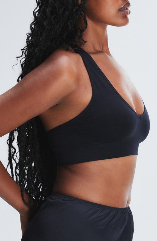 Savage X Fenty Seamless Halter Bralette In Black Caviar