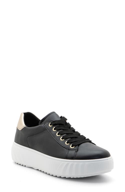 ara Mikky Platform Sneaker in Black W Platinum 