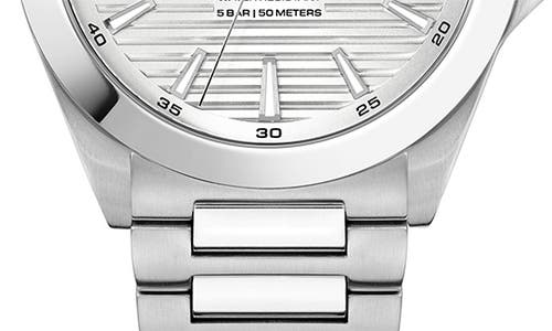 Hugo Boss Brushed-and-polished Stainless-steel Watch With Grooved Dial Men's Watches In Silver