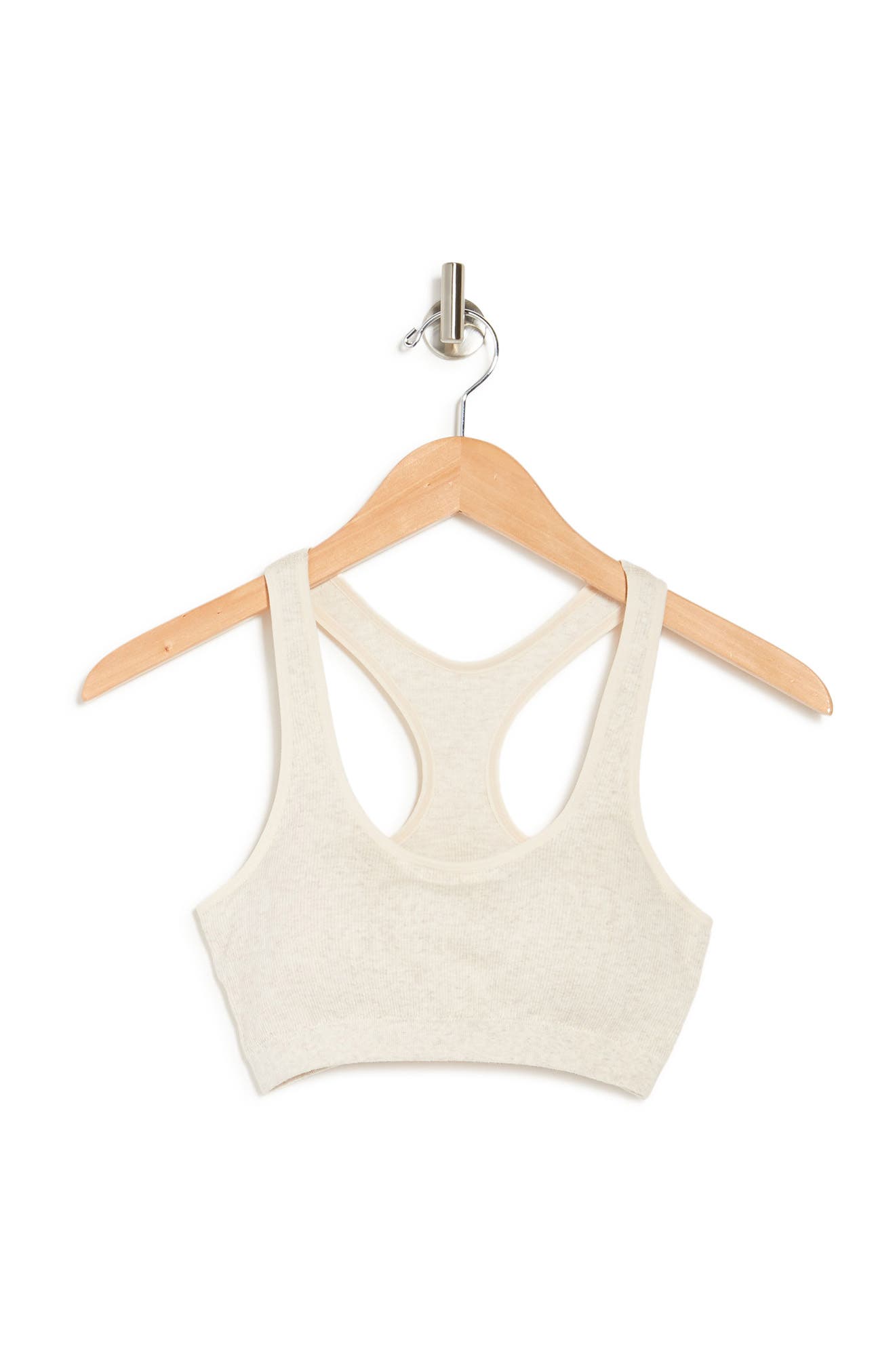 Abound Seamless Rib Knit Racerback Bralette In Oatmeal Heather