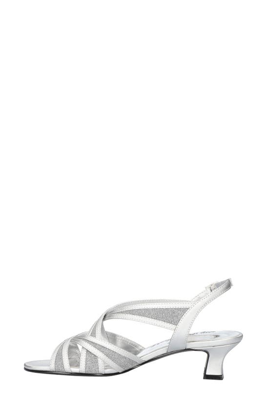Shop Easy Street Tristen Slingback Sandal In Silver Satin