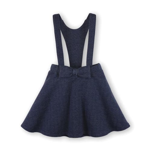 Shop Hope & Henry Girls' Fleece Bow Front Suspender Skirt, Kids In Navy Herringbone