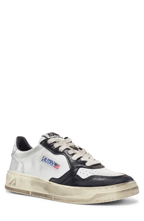 AUTRY Medalist Super Low Sneaker White/Black/Silver at Nordstrom,