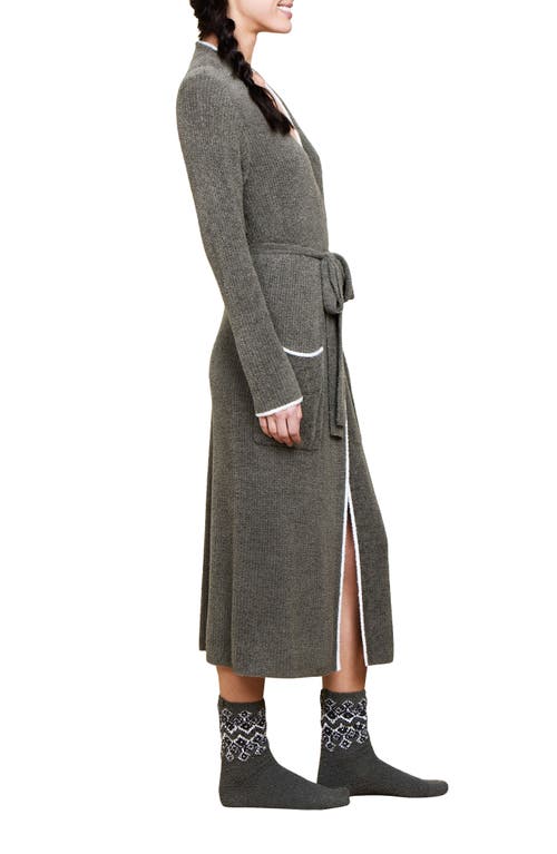 BAREFOOT DREAMS BAREFOOT DREAMS COZYCHIC™ LITE® CONTRAST STRIPE RIBBED ROBE 