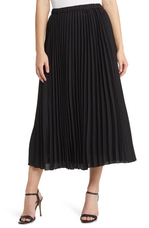 Anne Klein Pull-On Pleated Skirt Black at Nordstrom,