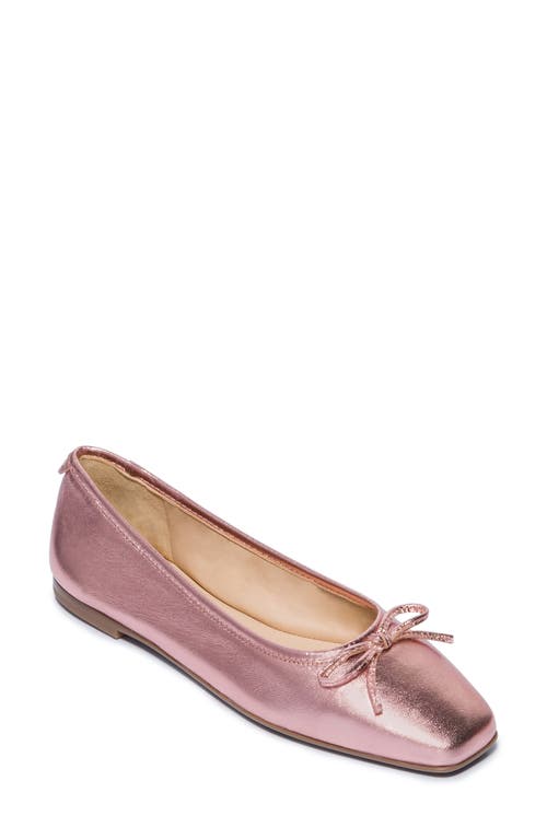Square Toe Ballet Flat in Light Pink