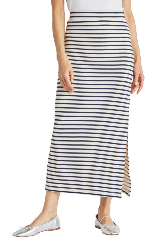 Shop Splendid Whitney Stripe Maxi Skirt In Navy/ White