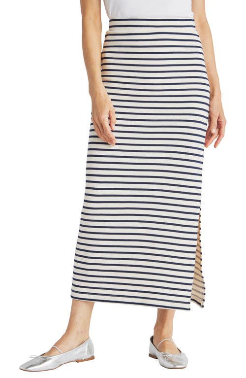 Splendid Whitney Maxi Skirt In Navy/white
