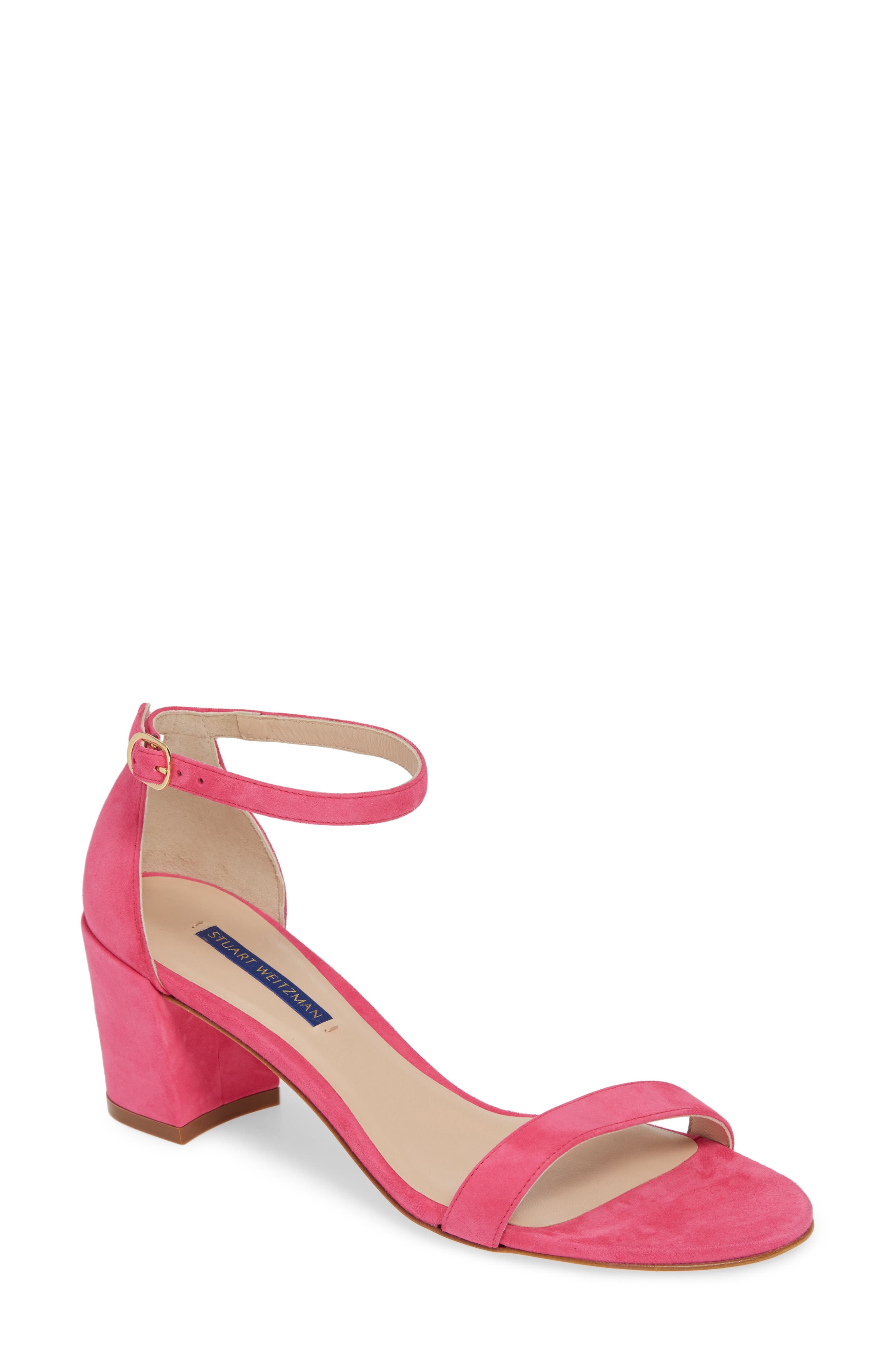 Stuart Weitzman Simple Ankle Strap Sandal, Pink