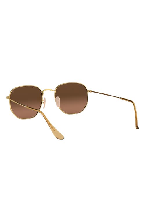 Ray Ban Ray-ban 51mm Geometric Sunglasses In Gold/brown Gradient