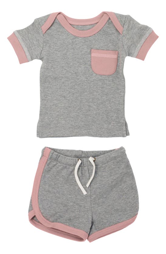 L'ovedbaby Organic Cotton T-shirt & Shorts Set In Mauve Heather