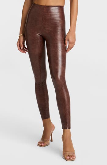 Spanx faux leather purchases crocodile embossed leggings Size Medium