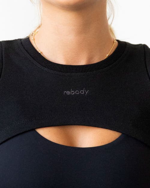 Shop Rebody Active Sport X Shrug Sweatshirt In Metropolis Black/slate