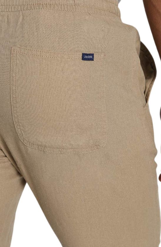 Shop Jachs Pull-on Linen Blend Pants In Tan