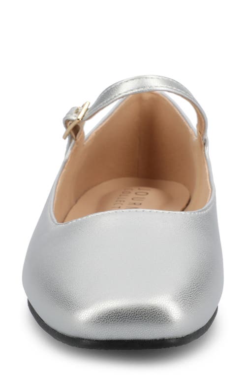 Journee Collection Carrie Mary Jane Flat In Silver