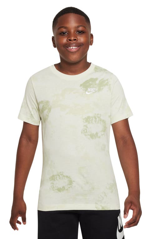 Shop Nike Kids' Sportswear Club Tie-dye T-shirt In Sea Glass/olive Aura