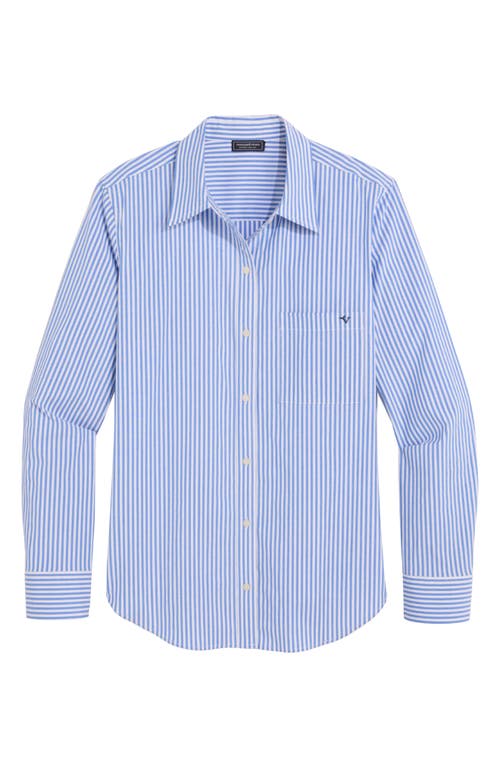 Shop Vineyard Vines Stretch Cotton Button-up Shirt In Feeder - Hull Blue