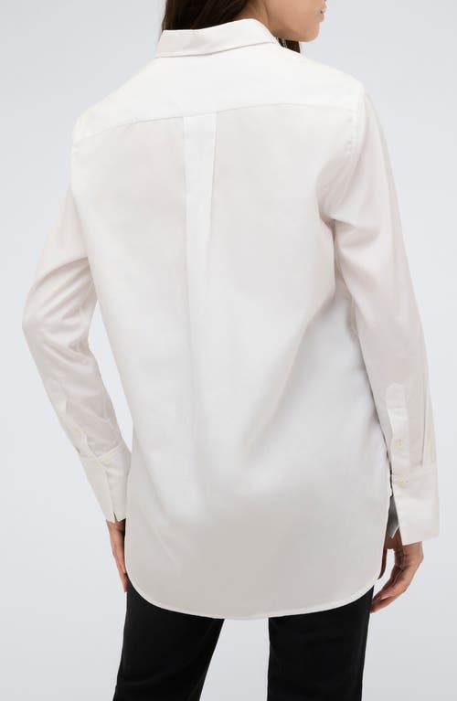 Shop Kenneth Cole Oversize Long Sleeve Button-up Shirt In Pure White