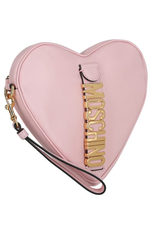 Shop Moschino Logo Heart Wrislet In Pink