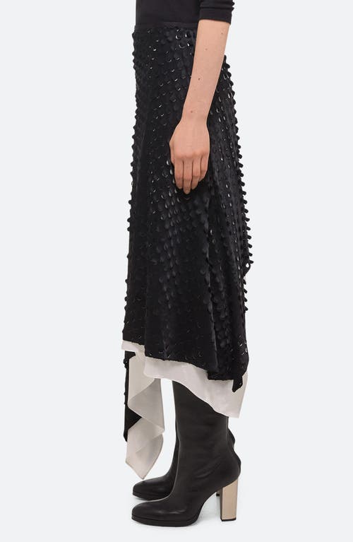 Shop Helmut Lang Asymmetric Flutter Dot Skirt In Gradient Hp Black