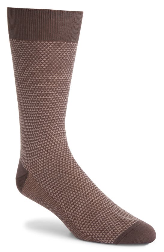 Canali Micropattern Dress Socks In Brown