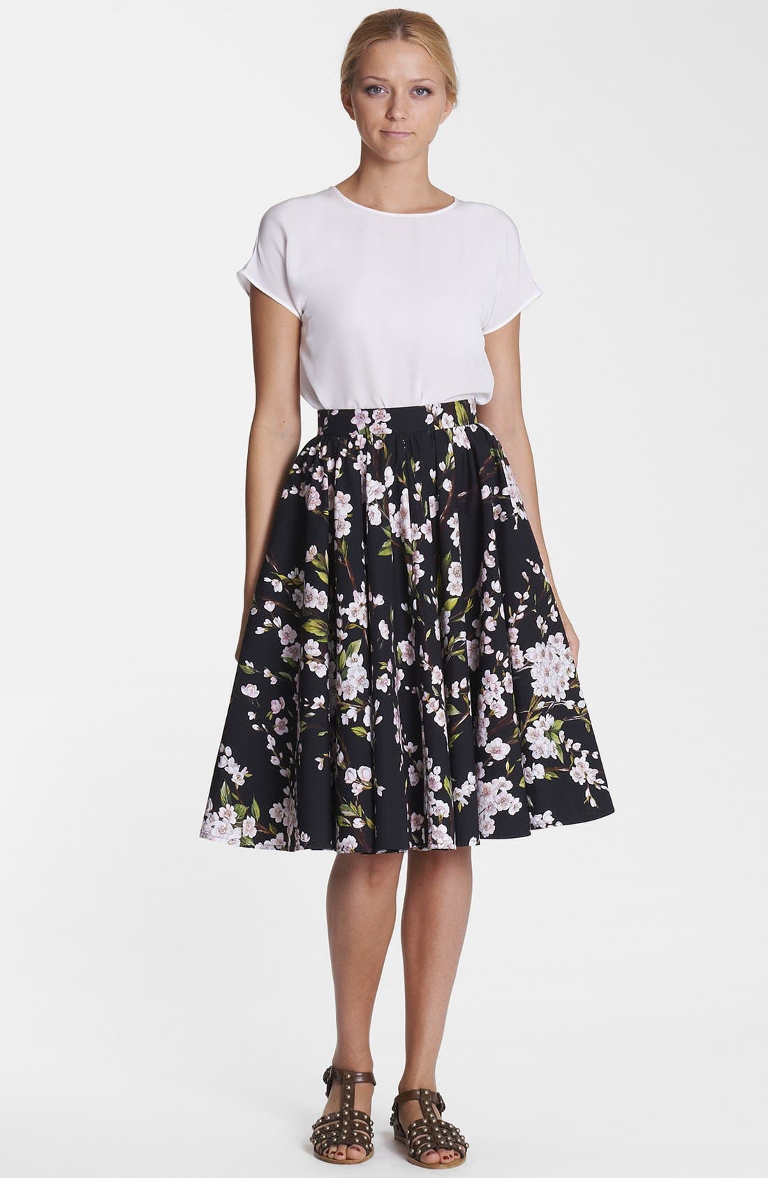 Dolce&Gabbana Print ALine Cotton Skirt Nordstrom