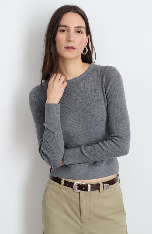 Shop Alex Mill Ava Fine Gauge Merino Wool Sweater In Heather Grey