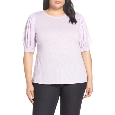 Plus Size Cece Puffed Sleeve Tee, Purple