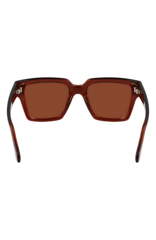 Shop Ferragamo Gancini 54mm Rectangular Sunglasses In Transparent Brown