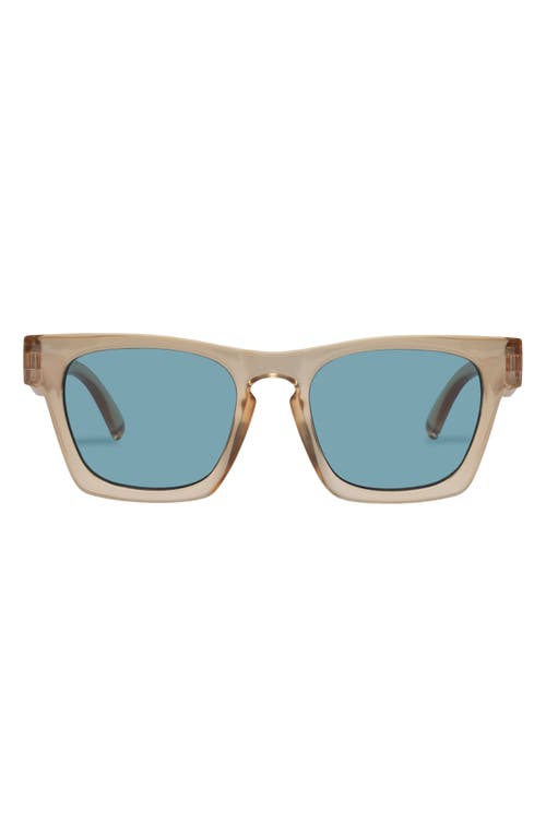 Le Specs Whiptrash 52mm D-Frame Sunglasses in Beige /Aqua Blue