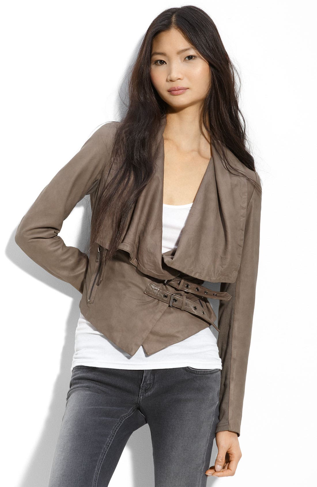 Muubaa Draped Leather Jacket Nordstrom