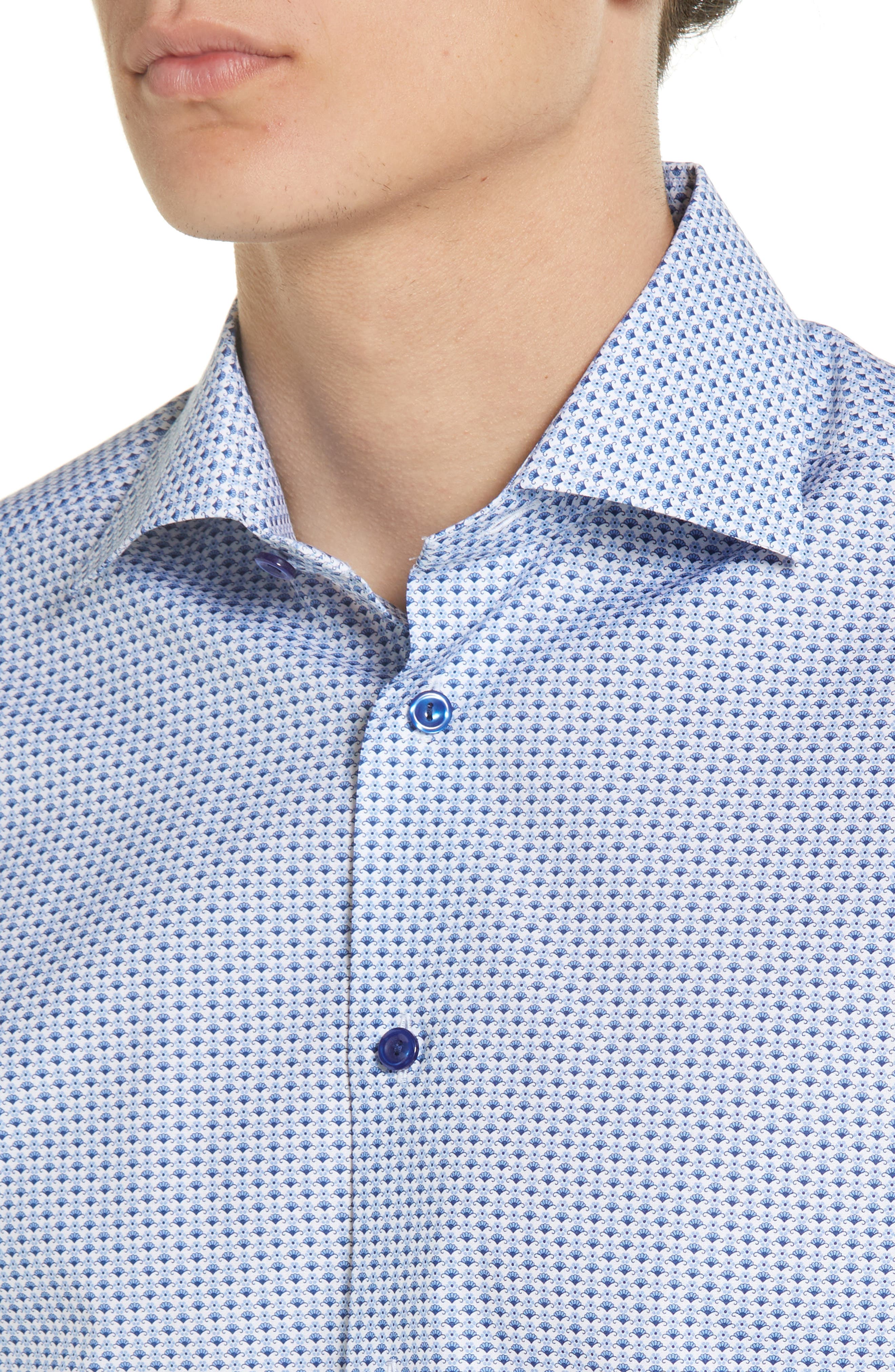 Eton Slim Fit Microprint Dress Shirt 