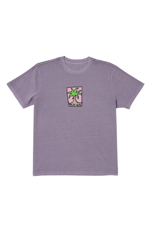 Rvca Small Palm Graphic T-shirt In Purple Sage