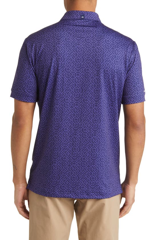 Mizzen + Main Versa Performance Golf Polo In Deep Blue Maze Print